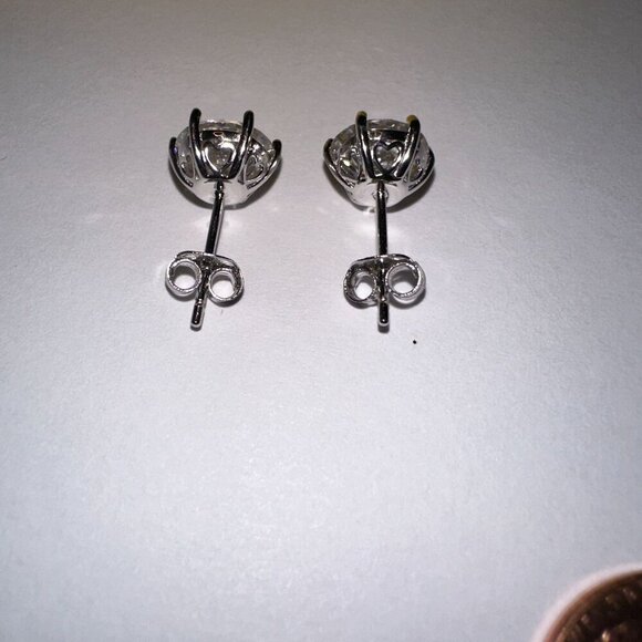 Moissanite Stud Earrings 8mm Round D Color VVS1 GRA Cert - Picture 13 of 16